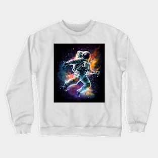 Astronaut dancing in space cosmos Crewneck Sweatshirt